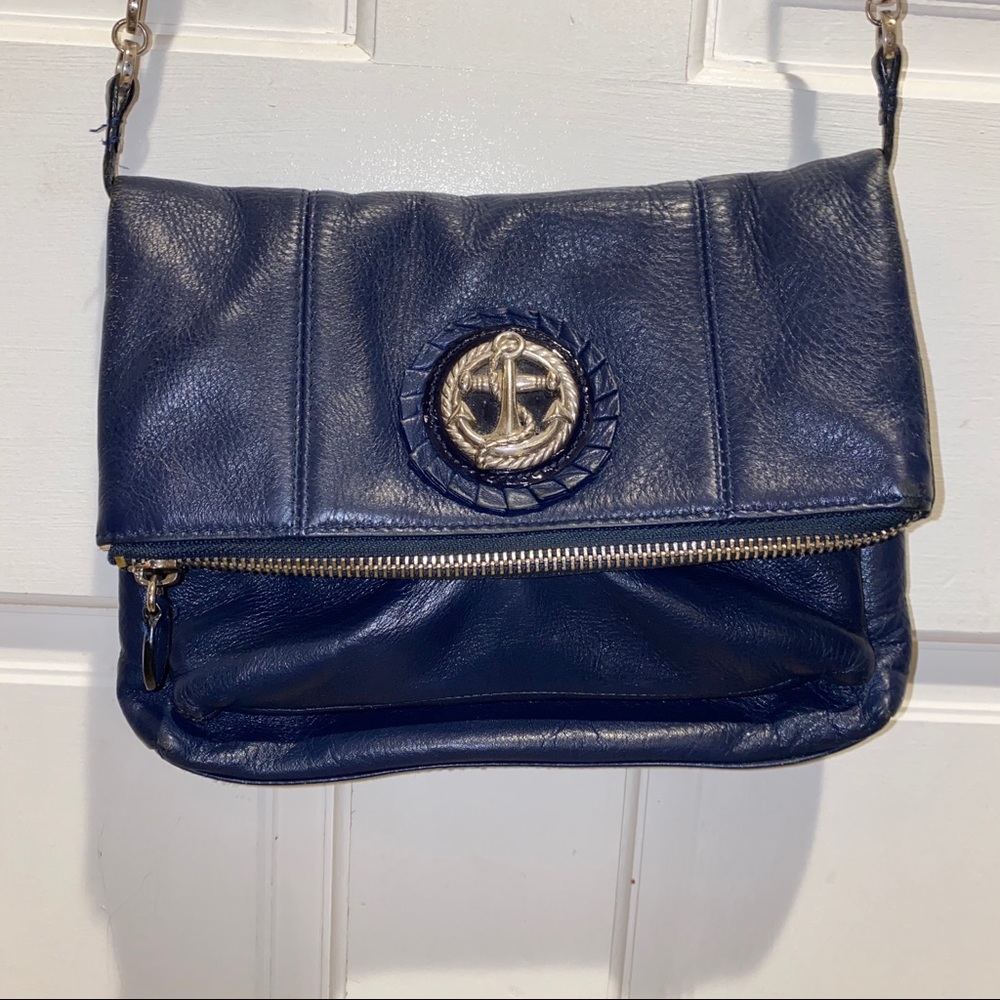 Navy Blue Brighton Leather Crossbody Navy Bag